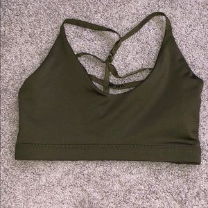 Olive green Nike sports bra